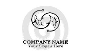 Fish hook logo design