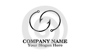 Fish hook logo design