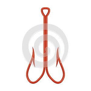 Fish hook vector icon.Cartoon vector icon isolated on white background fish hook.
