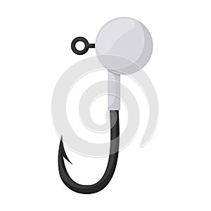 Fish hook vector icon.Cartoon vector icon isolated on white background fish hook.