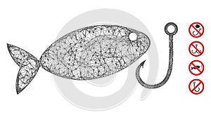 Fish Hook Web Vector Mesh Illustration