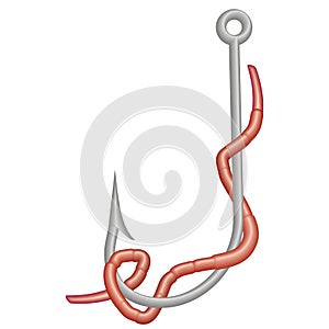 Fish hook with a worm