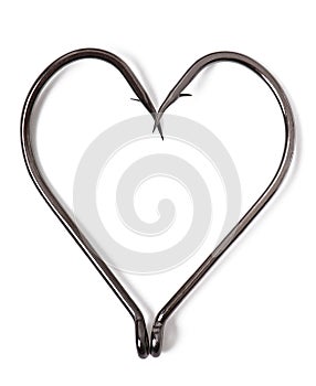 Fish hooks in heart shape