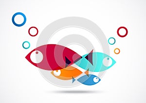 Fish Icon Abstract Background