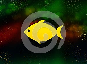 Fish icon abstract bokeh dark background