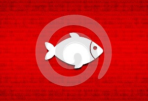 Fish icon abstract digital screen red background illustration