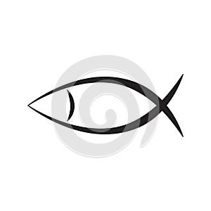 Fish icon, Christian Ichthys Fish symbol icon