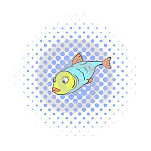 Fish icon in comics style