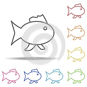 fish icon. Elements of web in multi colored icons. Simple icon for websites, web design, mobile app, info graphics