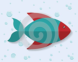 Fish icon. Sea animal cartoon. Vector graphic