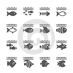 Fish icon set