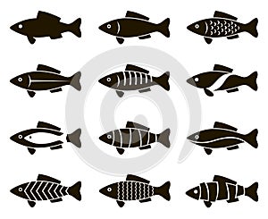 Fish icon set