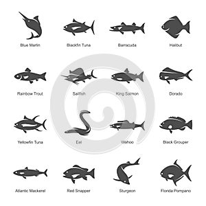 Fish icon set