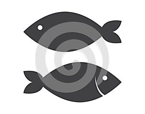 Fish icon set simple silhouette flat style vector illustration