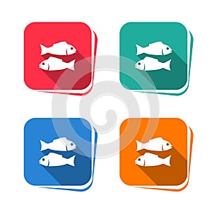 Fish icon on square button