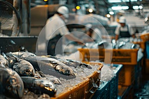 fish industry concept ,seafood for markets and restaurants