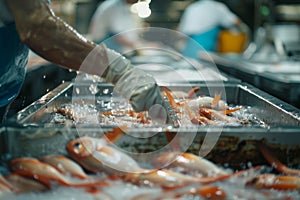 fish industry concept ,seafood for markets and restaurants