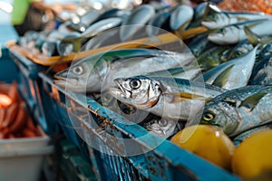 fish industry concept ,seafood for markets and restaurants