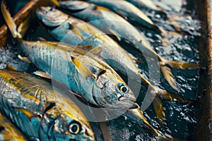 fish industry concept ,seafood for markets and restaurants