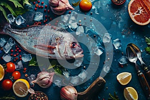 fish industry concept ,seafood for markets and restaurants