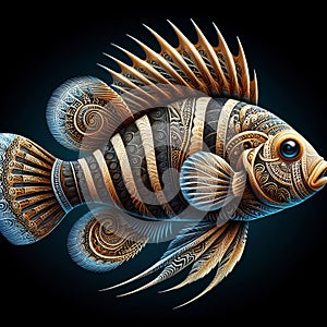 A fish with intricate patterns on its fins resembling a triba photo