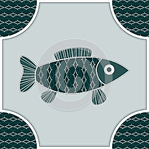 Fish isolated in a frame