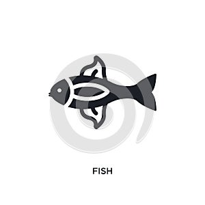 fish isolated icon. simple element illustration from nautical concept icons. fish editable logo sign symbol design on white