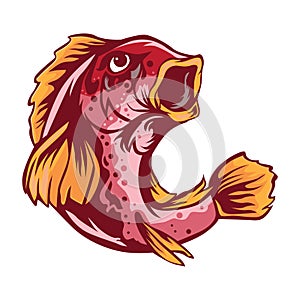 FISH JUMPING OUT VECTOR ILLUSTRATION