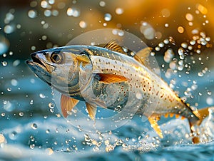 A fish jumping out of the water