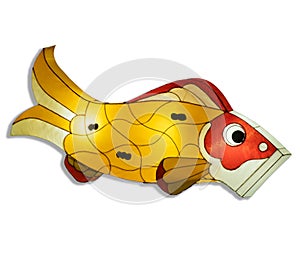 fish lamp puppet isilated on white background