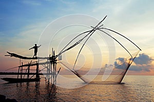 Fish lift net in Phatthalung