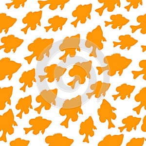 Fish seamless pattern. Vector color image background.
