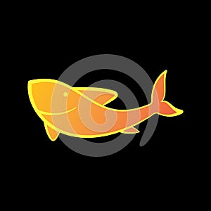 Fish line icon, abstract fish vector illustration