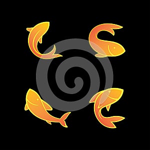 Fish line icon, abstract fish vector illustration