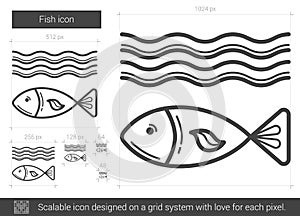 Fish line icon.