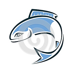 Fish Logo design vector template. Round sign