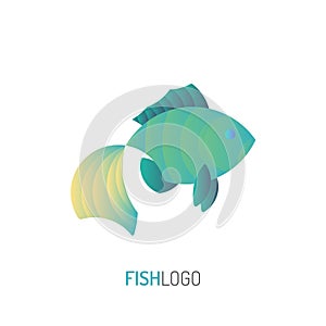 Fish Logo | with golden ratio technique and gradient color