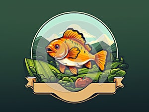 Fish logo or mascot for farm
