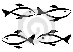 Fish logos in a set.