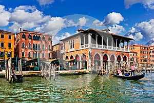 Fish market on Grand Canal in Venice