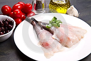 fish monkfish with ingredients