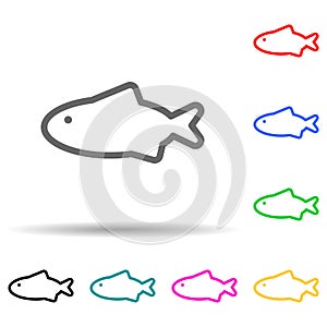 a fish multi color style icon. Simple thin line, outline vector of web icons for ui and ux, website or mobile application