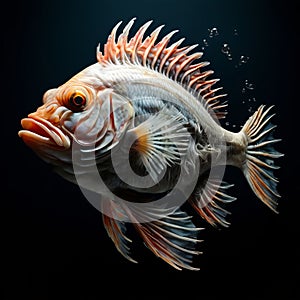 a fish with multiple heads and tails creating a bizarre illusi