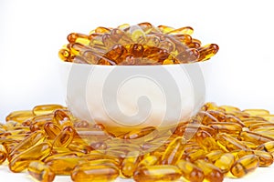 Fish oil in a bowl