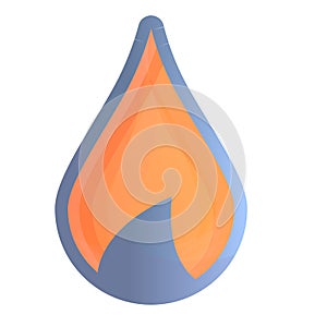 Fish oil drop logo, cartoon style