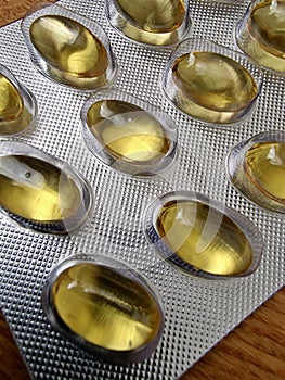 Fish oil, omega 3 capsules