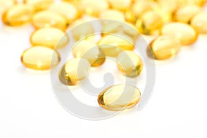 Fish oil omega 3 gel capsules isolated