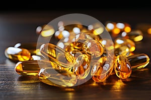 Fish oil omega-3 vitamin pills healthy vital capsules pharmaceutical medicine omega supplement oil nutriment nutrient