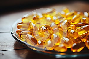 Fish oil omega-3 vitamin pills healthy vital capsules pharmaceutical medicine omega supplement oil nutriment nutrient