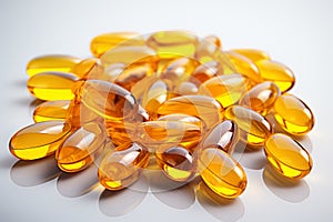 Fish oil omega-3 vitamin pills healthy vital capsules pharmaceutical medicine omega supplement oil nutriment nutrient